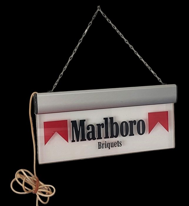 Lysskilt - Marlboro i plexiglas - 1980'erne