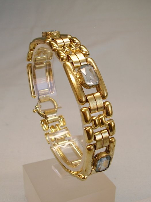 Ingen mindstepris - Armbånd Skum guld/guld dobbelt -  12.00ct. tw. Spinel - Art Deco værk omkring 1920