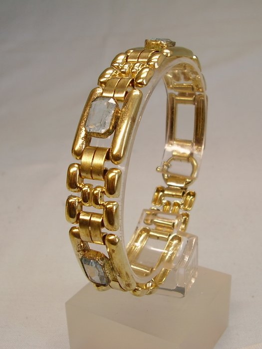 Ingen mindstepris - Armbånd Skum guld/guld dobbelt -  12.00ct. tw. Spinel - Art Deco værk omkring 1920