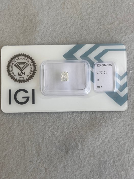 1 pcs Diamant  (Natur)  - 077 ct - Radiant - H - SI1 - International Gemological Institute (IGI)