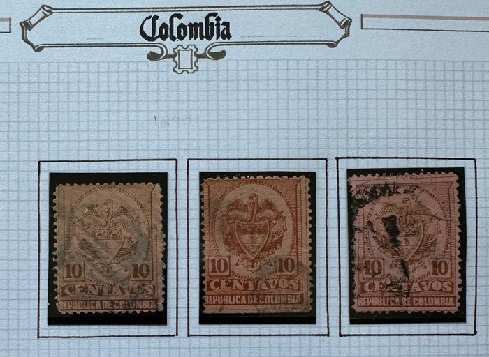 Colombia 1862/1990 - Samling i et hjemmelavet ringbind