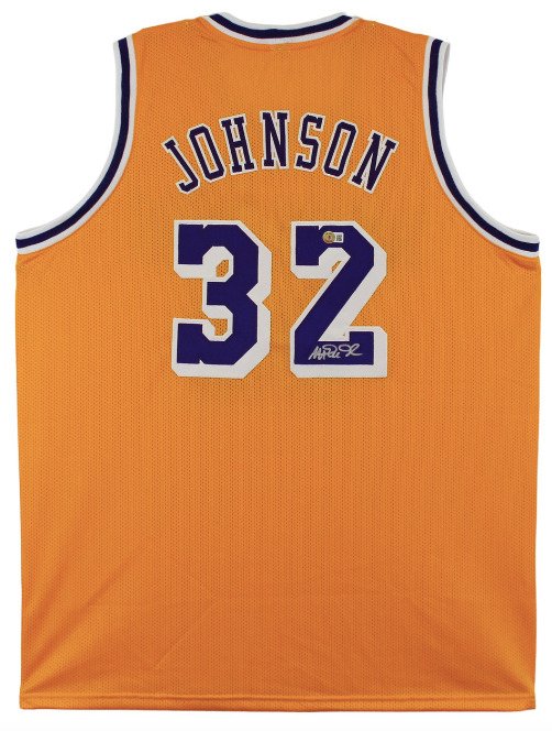 They Call Me Magic - NBA - Magic Johnson - Autograph Yellow Custom Basketball Jersey - With COA