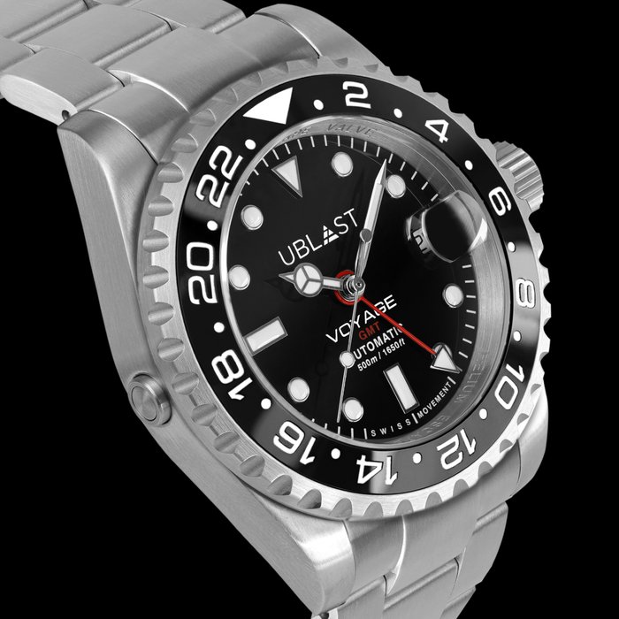 Ublast - Voyage Pro Diver GMT - REF.UBVPD40BK - Automatic Swiss MOVT - Mænd - Ny