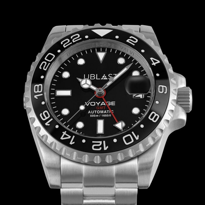 Ublast - Voyage Pro Diver GMT - REF.UBVPD40BK - Automatic Swiss MOVT - Mænd - Ny