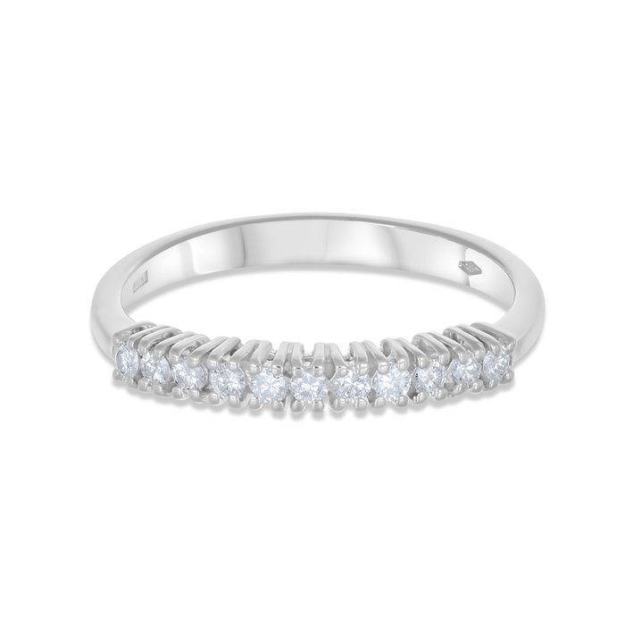 Ring - 18 kraat Hvidguld -  0.17ct. tw. Diamant (Natur)