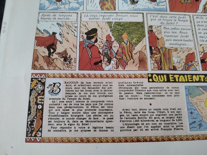 Hergé - 4 Originale Casterman trykkorrektur - Tintin - Le Temple du Soleil - 1988