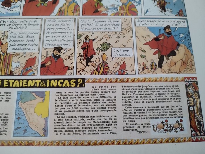 Hergé - 4 Originale Casterman trykkorrektur - Tintin - Le Temple du Soleil - 1988