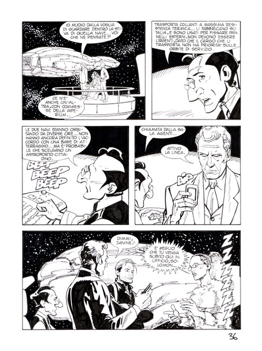 Bonazzi, Germano - 3 Original page - Nathan Never #243 - "Incursione notturna" - 2011