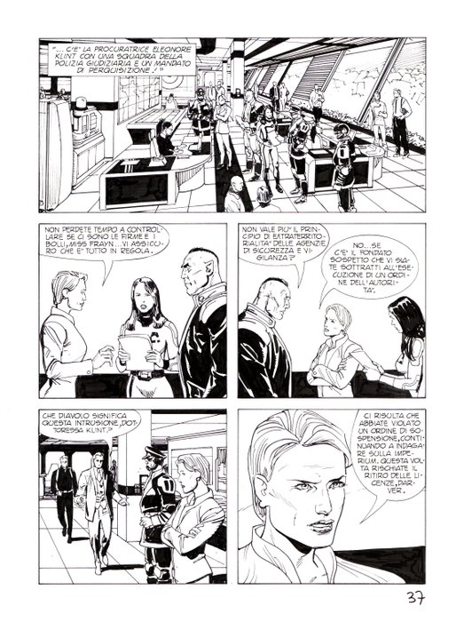 Bonazzi, Germano - 3 Original page - Nathan Never #243 - "Incursione notturna" - 2011