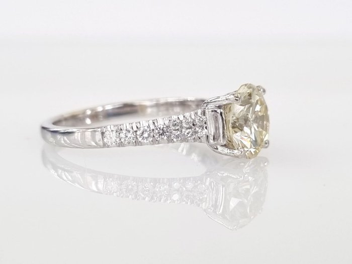 Forlovelsesring - 18 kraat Hvidguld Diamant (Natur) - Diamant