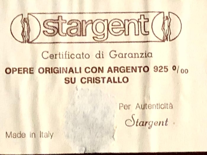 Stargent - Plakette - Italien . En , vintage , 925/000 sølv , rektangulær plakette , der i relief forestiller en - Sølv