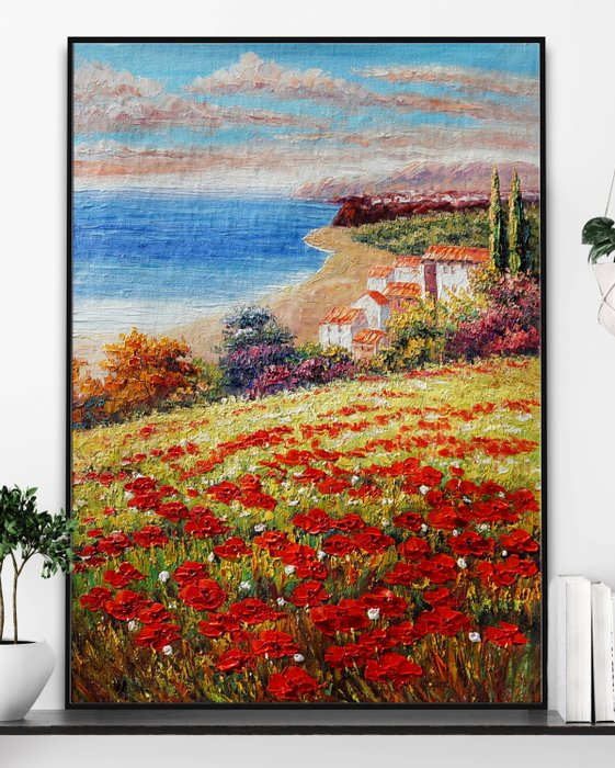 CleliaArt - Coastal Poppy Fields