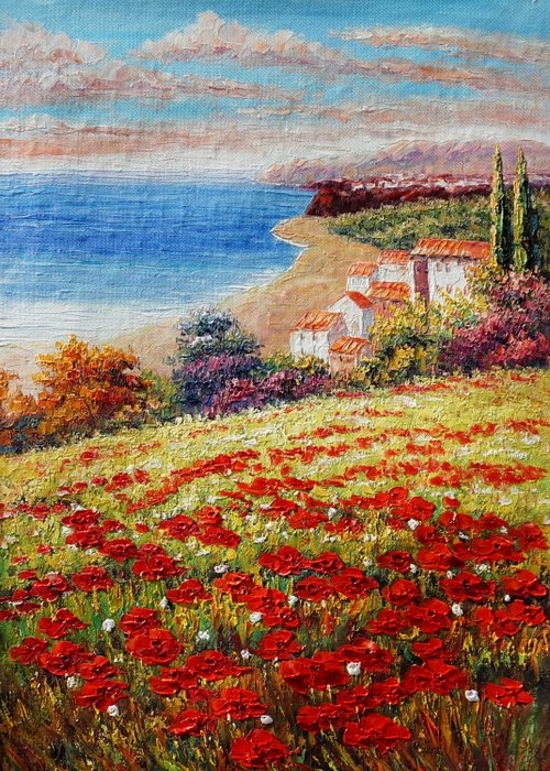 CleliaArt - Coastal Poppy Fields