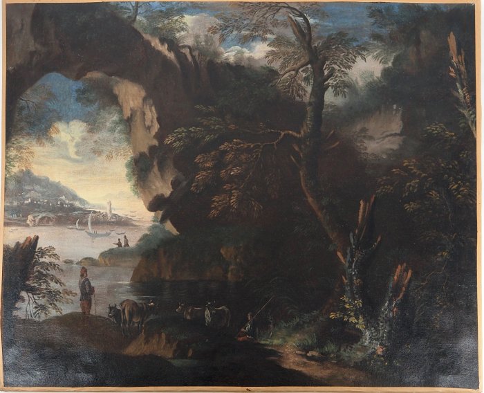 Joseph Vernet (1714-1789), Follower of - Bergers dans un paysage romantique