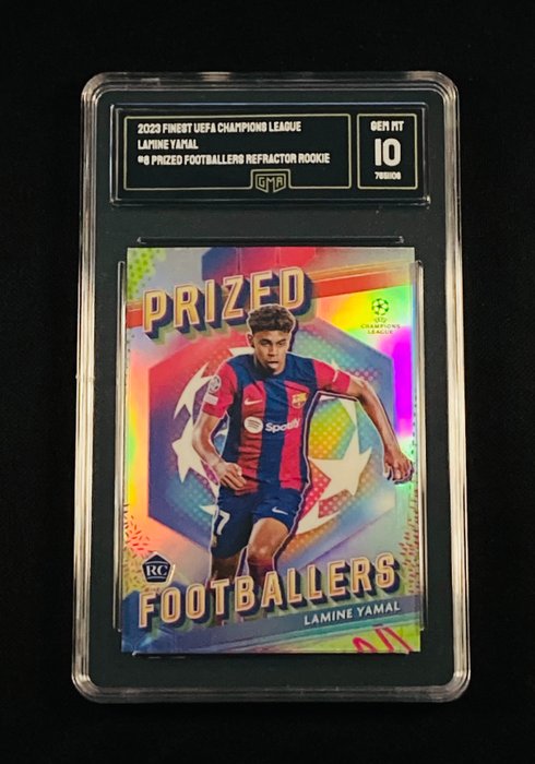 2023 - Topps - Finest UEFA Champions League - Lamine Yamal - #8 Rookie Card - Prized Refractor - 1 Graded card - GMA 10