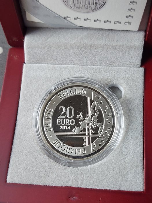 Belgien. 20 Euro 2014 "25th Anniversary - Fall of the Berlin Wall" Proof  (Ingen mindstepris)