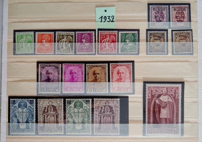 Belgien 1932/1932 - Komplet bind 1932 MNH/del ubrugt - OBP 333/362