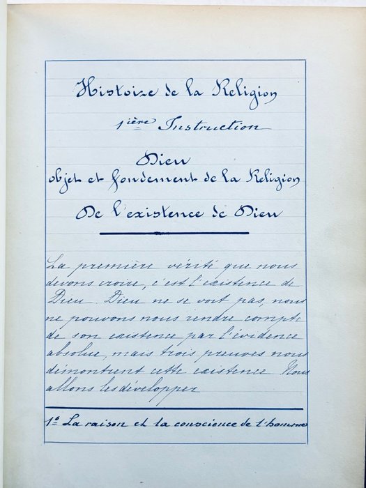 [Manuscrit] Noemi Rousselle - Paroisse de Saint-Thomas d'Aquin - Analyse Religieuse. Catéchisme de Persévérance. - 1896-1898