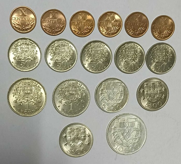 Portugal. Lot de 17 moedas soberbas  (Ingen mindstepris)