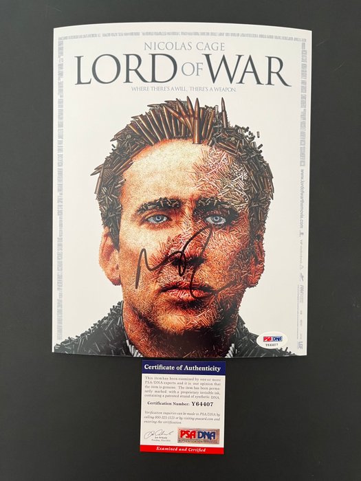 Lord of War - Nicolas Cage - Signed in Person - with PSA/DNA Certificate - Autograph photo - No Reserve!