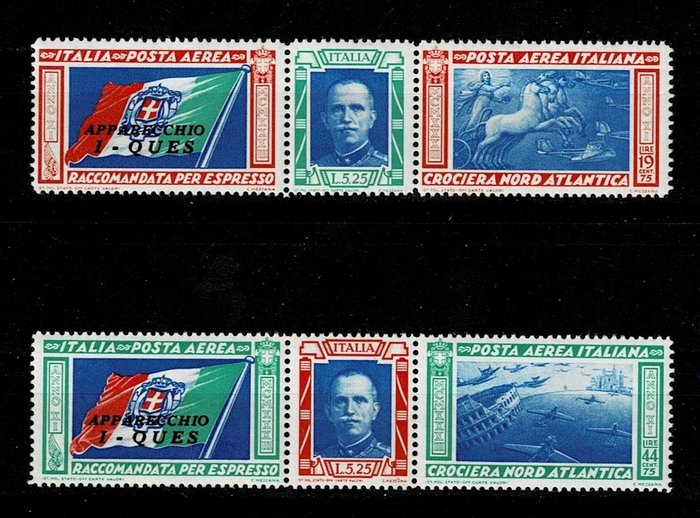 Italien 1933 - Crociera nord atlantica Trittico I-Ques Mnh - Sassone nr 1509o