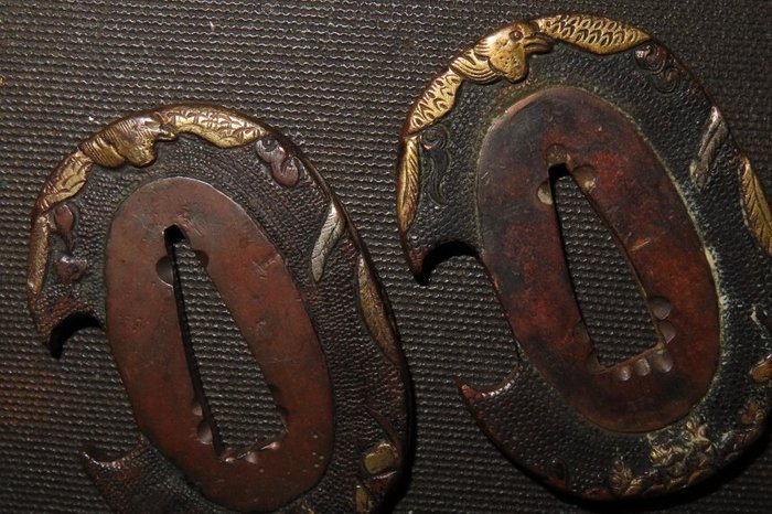 Katana - Kobber - Houou Phoenix Daisho Tsuba : C4-313 - Japan - Edo-perioden (1600-1868)