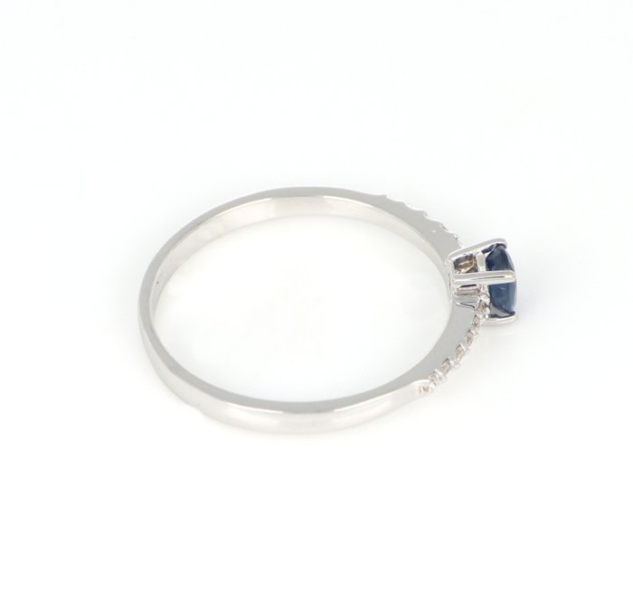 Ingen mindstepris - Ring - 18 kraat Hvidguld -  0.30ct. tw. Safir - Diamant