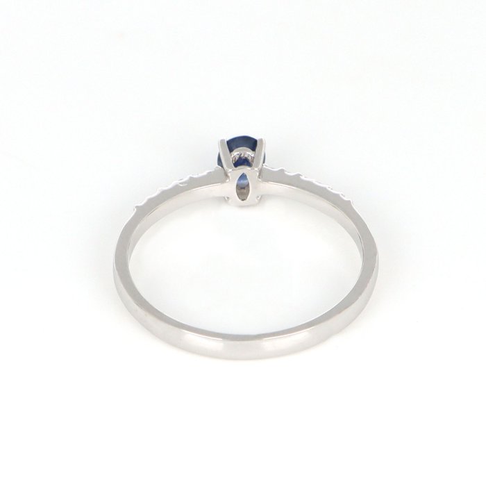 Ingen mindstepris - Ring - 18 kraat Hvidguld -  0.30ct. tw. Safir - Diamant