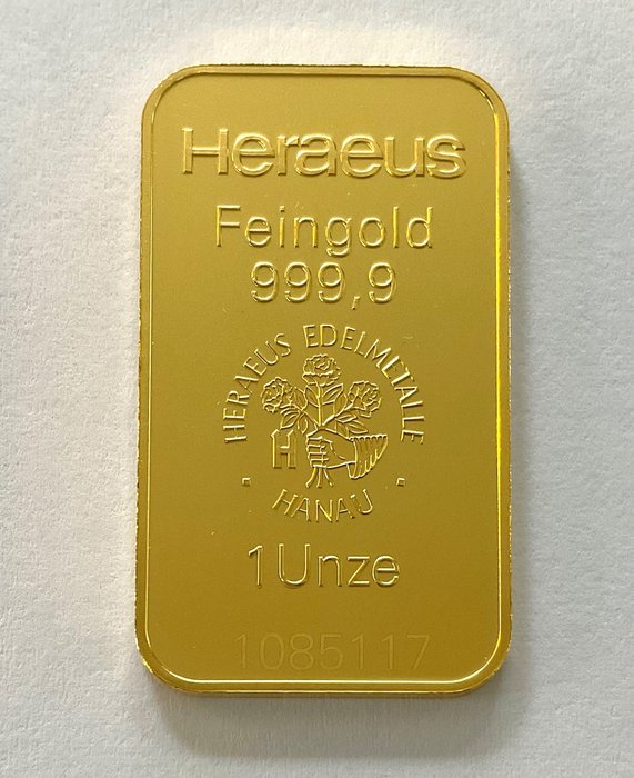 1 Troy Ounce - Guld 999 - Heraeus, Germany