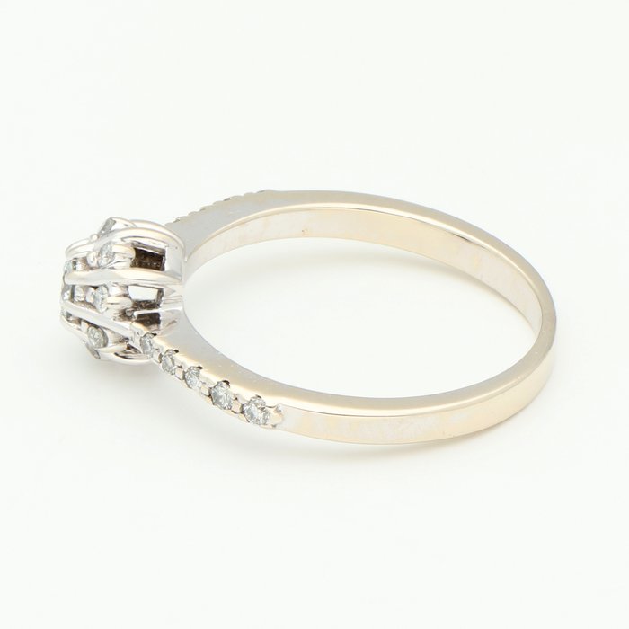 Ring - 18 kraat Hvidguld Diamant (Natur)