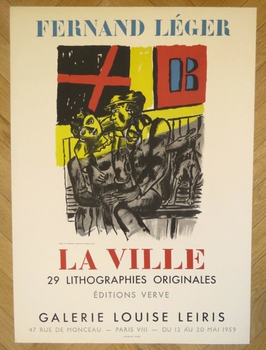 Fernand Léger (1881-1955) - Affiche originale d'exposition - La Ville - Imp. Mourlot