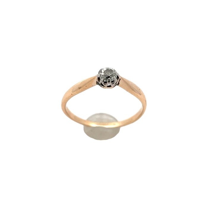 Ring - 14 karat Rosaguld - Solitaire diamant 020ct