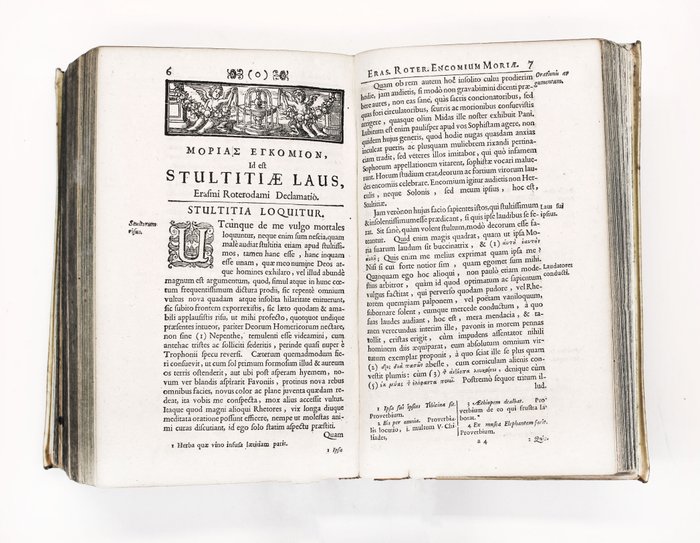 Erasmo - Colloquia Familiaria + Stultitia Laus - 1712