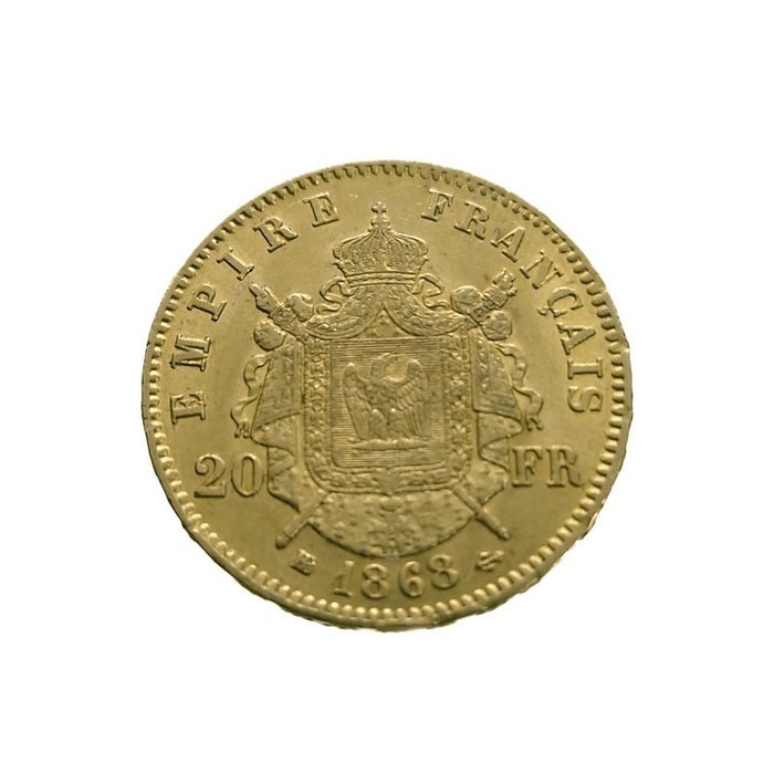 Frankrig. Napoléon III (1852-1870). 20 Francs 1868-BB, Strasbourg