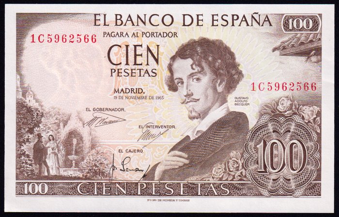 Spanien. - 10 banknotes - various dates  (Ingen mindstepris)