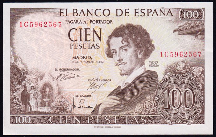 Spanien. - 10 banknotes - various dates  (Ingen mindstepris)