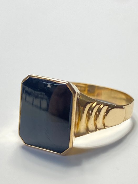 Ingen mindstepris - Ring - 18 kraat Gulguld Onyx