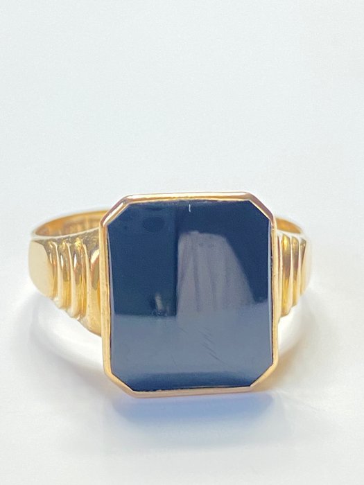 Ingen mindstepris - Ring - 18 kraat Gulguld Onyx