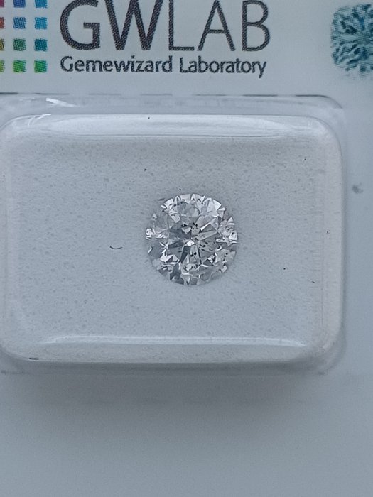 Ingen mindstepris - 1 pcs Diamant  (Natur)  - 1.00 ct - Rund - D (farveløs) - SI3 - Gemewizard Gemological Laboratory (GWLab)