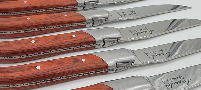 Laguiole Style de Vie - Bordknive sæt (6) - Luksus Line Steak Knive - Pakka - Luksus linje