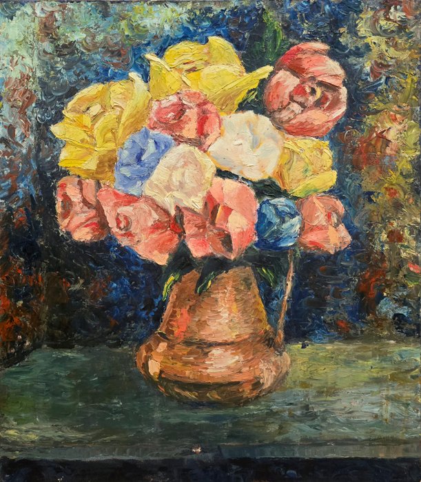 European School (XX) - Still life of fauvist flowers