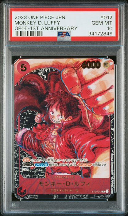 One Piece - 1 Graded card - One Piece - Luffy - PSA 10