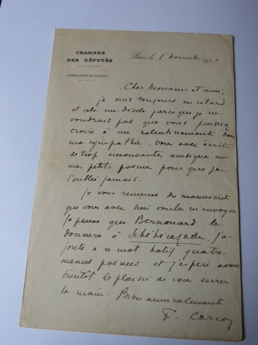 Francis Carco - Lettres autographes signées à Robert Monfort - 1920