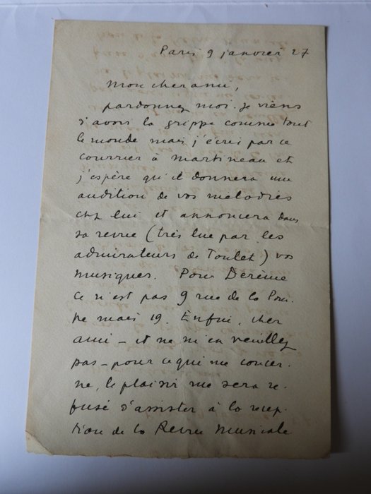 Francis Carco - Lettres autographes signées à Robert Monfort - 1920