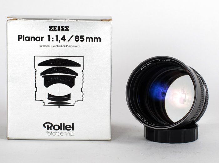 Rollei Carl Zeiss Planar HTF 14/85mm + boîte d'origine | Telelinse