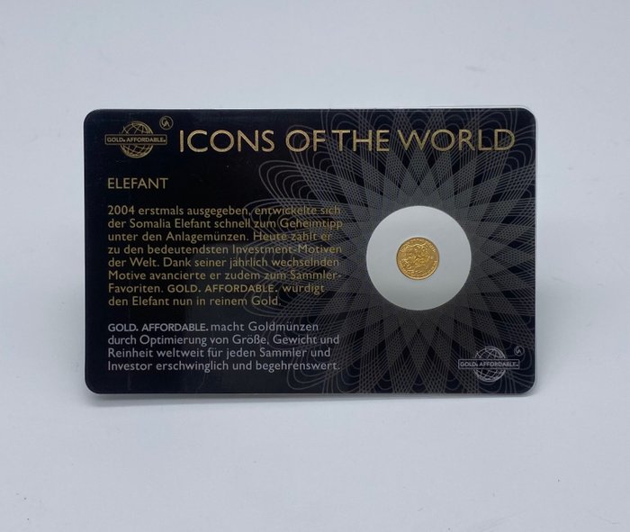 Rwanda. 10 Amafranga 2016 Icons of the World - Elefant, 1/200 Oz (.999)  (Ingen mindstepris)