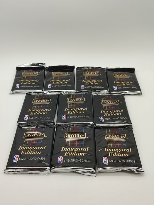 1990/91 Skybox NBA Basketball Cards Inaugural Edition - 10 Pack - Næsten så god som ny (NM)