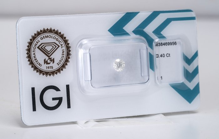 1 pcs Diamant  (Natur)  - 040 ct - Rund - I - I1 - International Gemological Institute (IGI)