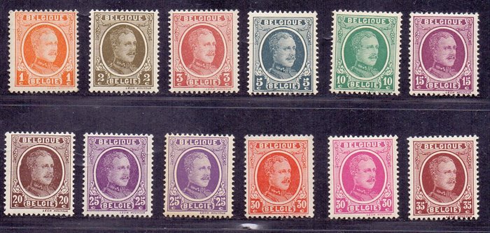 Belgien 1922/1927 - Albert I Type 'Hoyoux' - 3 komplette serier - OBP/COB 190/10 + 245/48 + 254/57