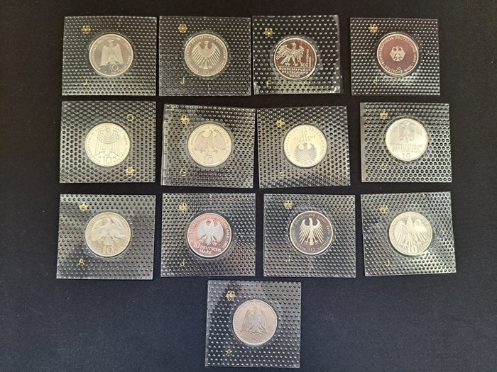 Tyskland. 10 Mark 1998/2001 (13 coins)  (Ingen mindstepris)